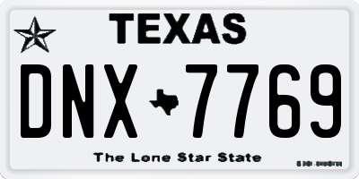 TX license plate DNX7769