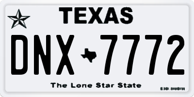 TX license plate DNX7772