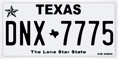 TX license plate DNX7775