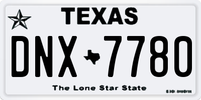 TX license plate DNX7780