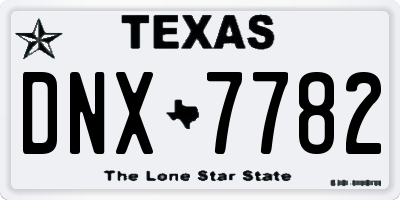 TX license plate DNX7782
