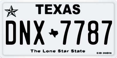 TX license plate DNX7787