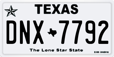 TX license plate DNX7792