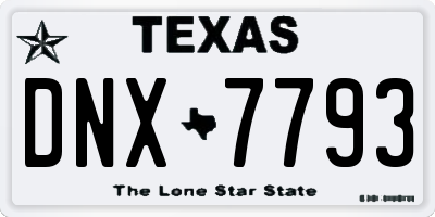 TX license plate DNX7793