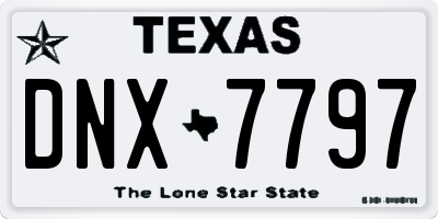 TX license plate DNX7797