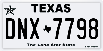 TX license plate DNX7798