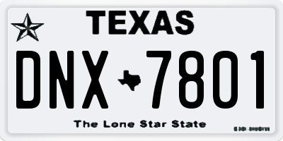 TX license plate DNX7801