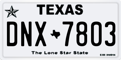 TX license plate DNX7803