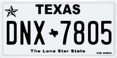 TX license plate DNX7805