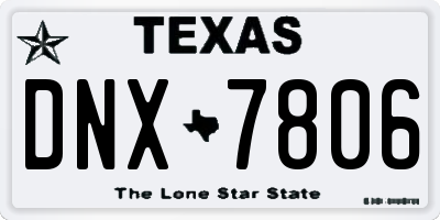 TX license plate DNX7806