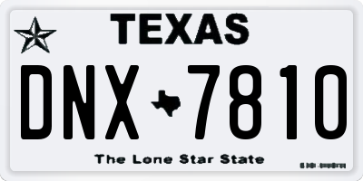 TX license plate DNX7810
