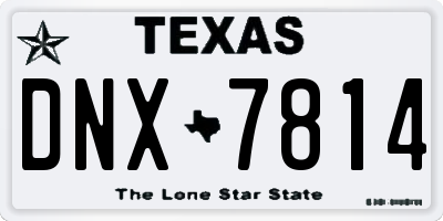 TX license plate DNX7814