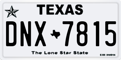 TX license plate DNX7815