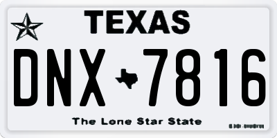 TX license plate DNX7816