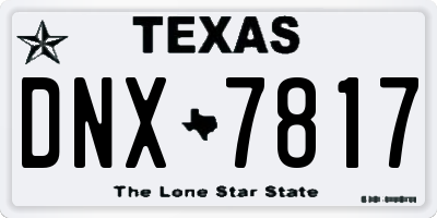 TX license plate DNX7817