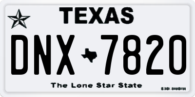 TX license plate DNX7820