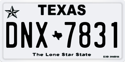 TX license plate DNX7831
