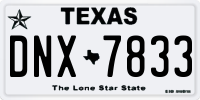 TX license plate DNX7833