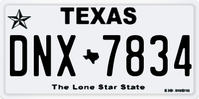 TX license plate DNX7834