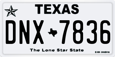 TX license plate DNX7836