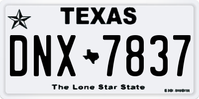 TX license plate DNX7837
