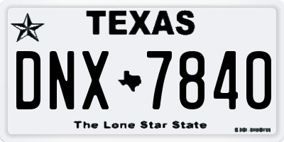 TX license plate DNX7840