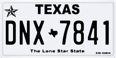 TX license plate DNX7841