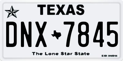 TX license plate DNX7845