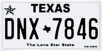 TX license plate DNX7846