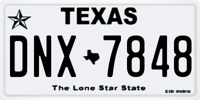 TX license plate DNX7848