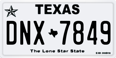 TX license plate DNX7849