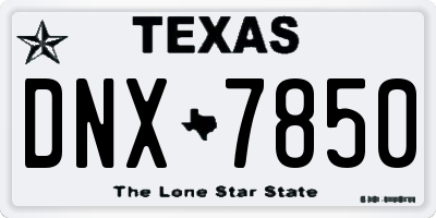 TX license plate DNX7850