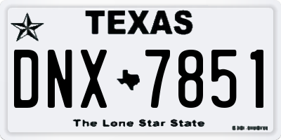 TX license plate DNX7851