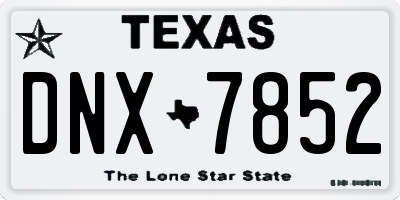 TX license plate DNX7852