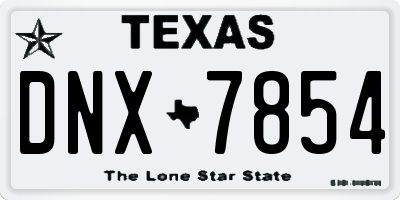 TX license plate DNX7854