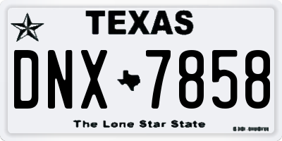 TX license plate DNX7858