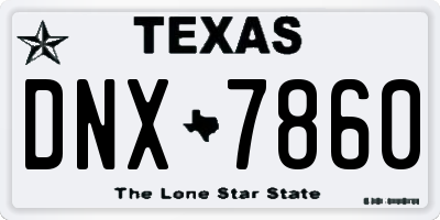 TX license plate DNX7860