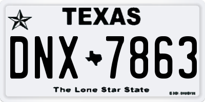 TX license plate DNX7863