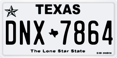 TX license plate DNX7864