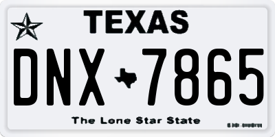 TX license plate DNX7865