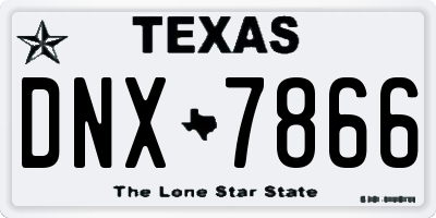 TX license plate DNX7866