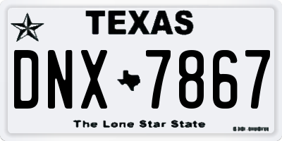 TX license plate DNX7867