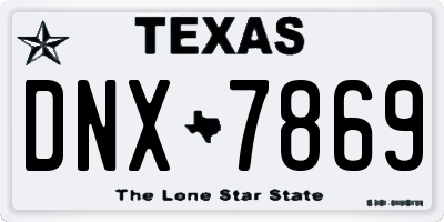 TX license plate DNX7869