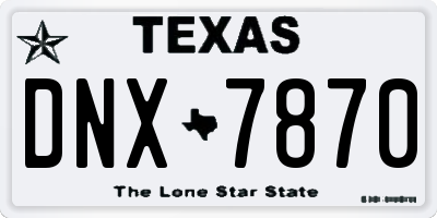 TX license plate DNX7870