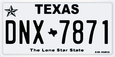 TX license plate DNX7871