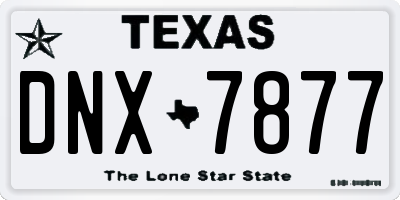 TX license plate DNX7877