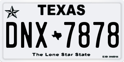 TX license plate DNX7878