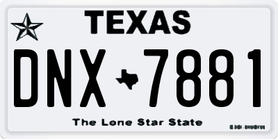 TX license plate DNX7881