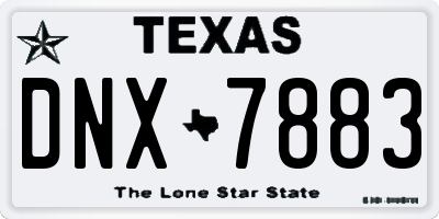 TX license plate DNX7883