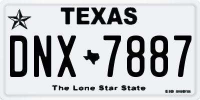 TX license plate DNX7887